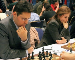 Lékó Péter és Polgár Judit a 2008-as sakkolimpián Drezdában